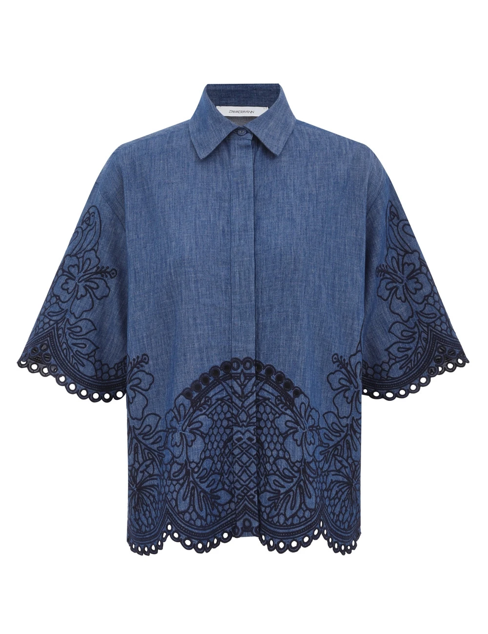 Zimmermann Coco Embroidered Denim Shirt Zimmermann dress