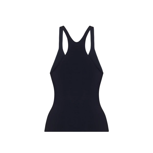 the Lumii Tank is crafted from luxurious knitted viscose. Clean lines and athletic-inspired straps make it a versatile piece for layering or wearing alone.