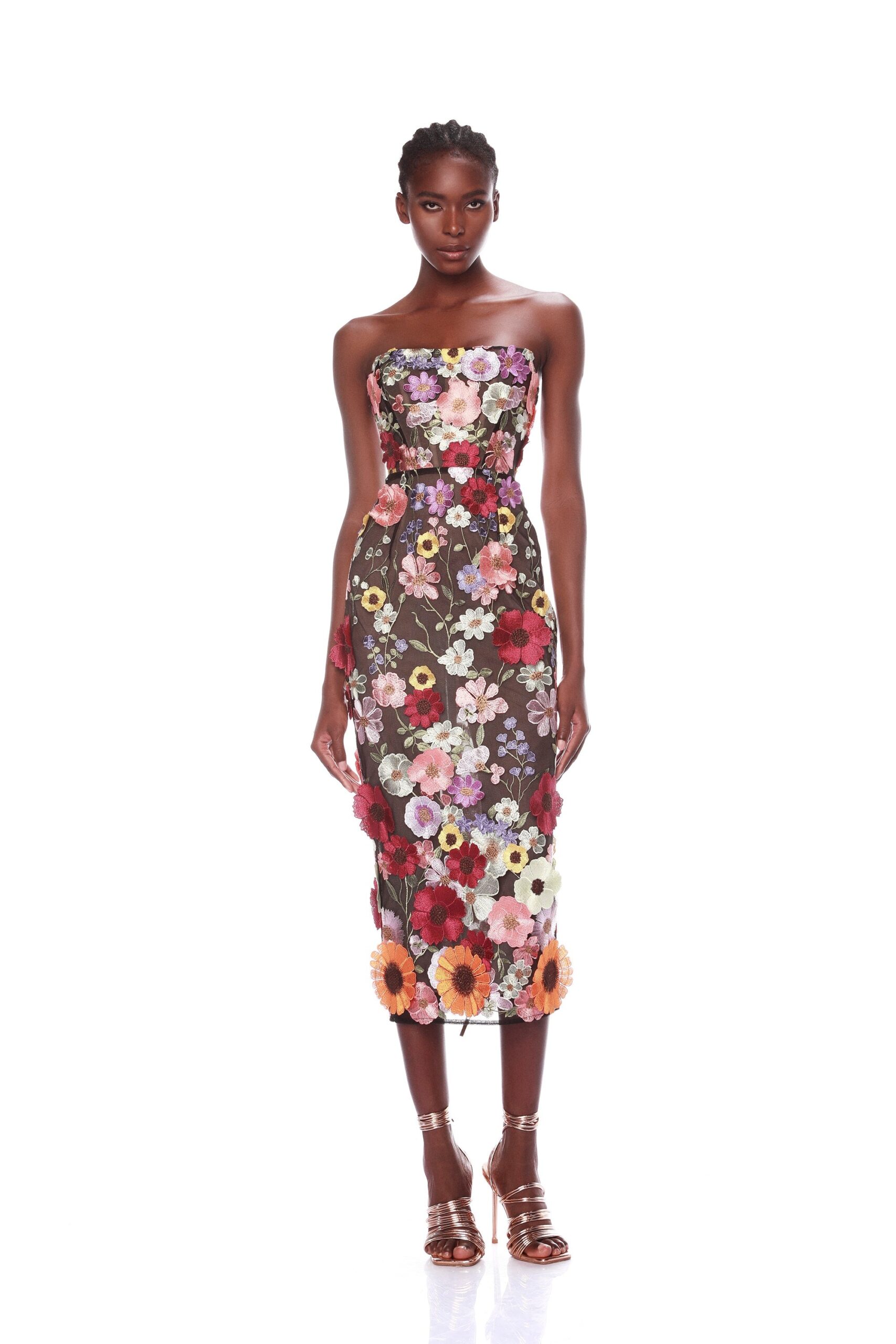 Bronx and Banco Bouquet Maraya Multi Midi Dress Bronx and Banco Multicolour Bouquet Maraya Multi Midi Dress a harmonious blend of structured elegance and timeless sophistication