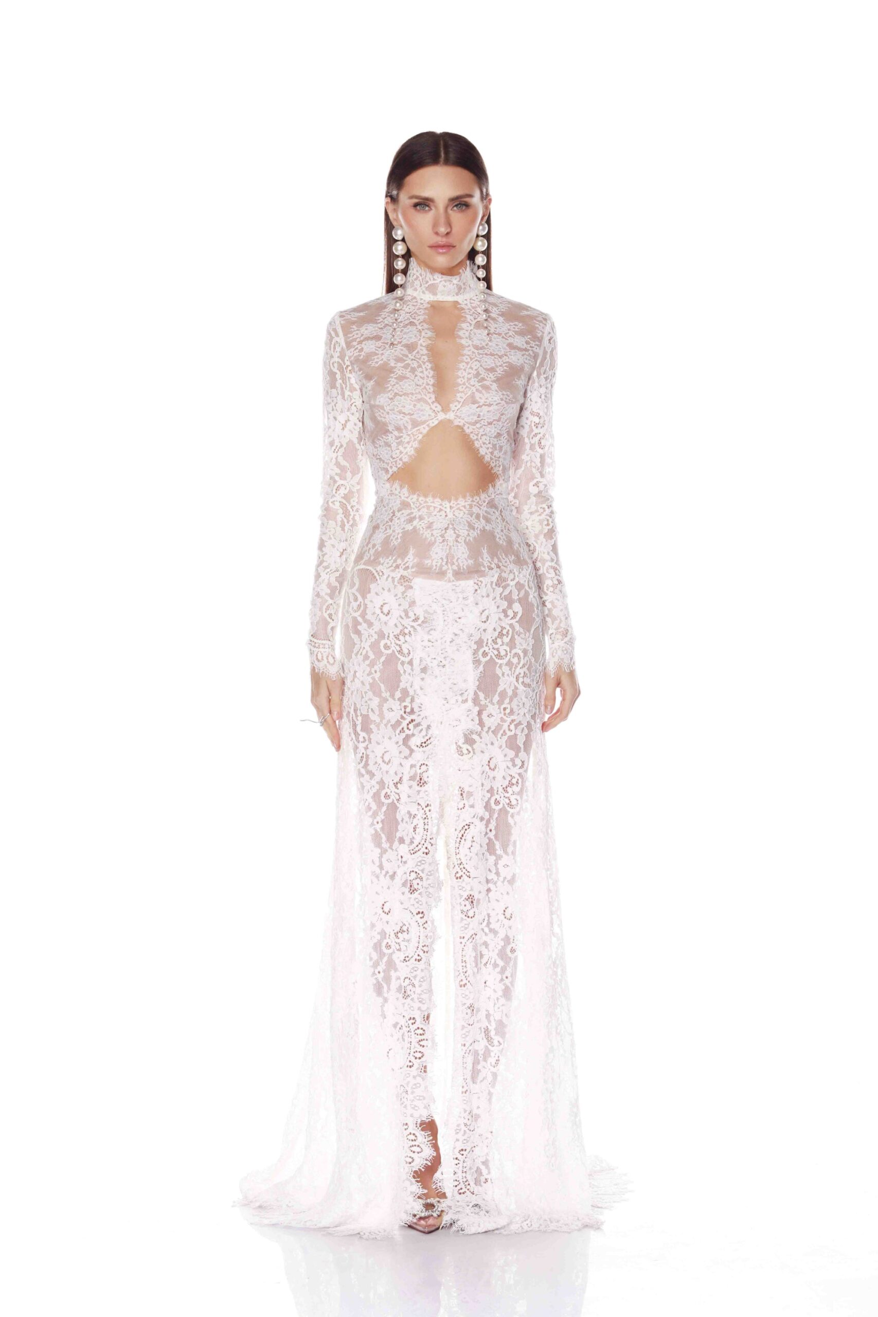 Bronx and Banco Eleanor White Lace Gown Bronx and Banco White Eleanor White Lace Gown a harmonious blend of structured elegance and timeless sophistication