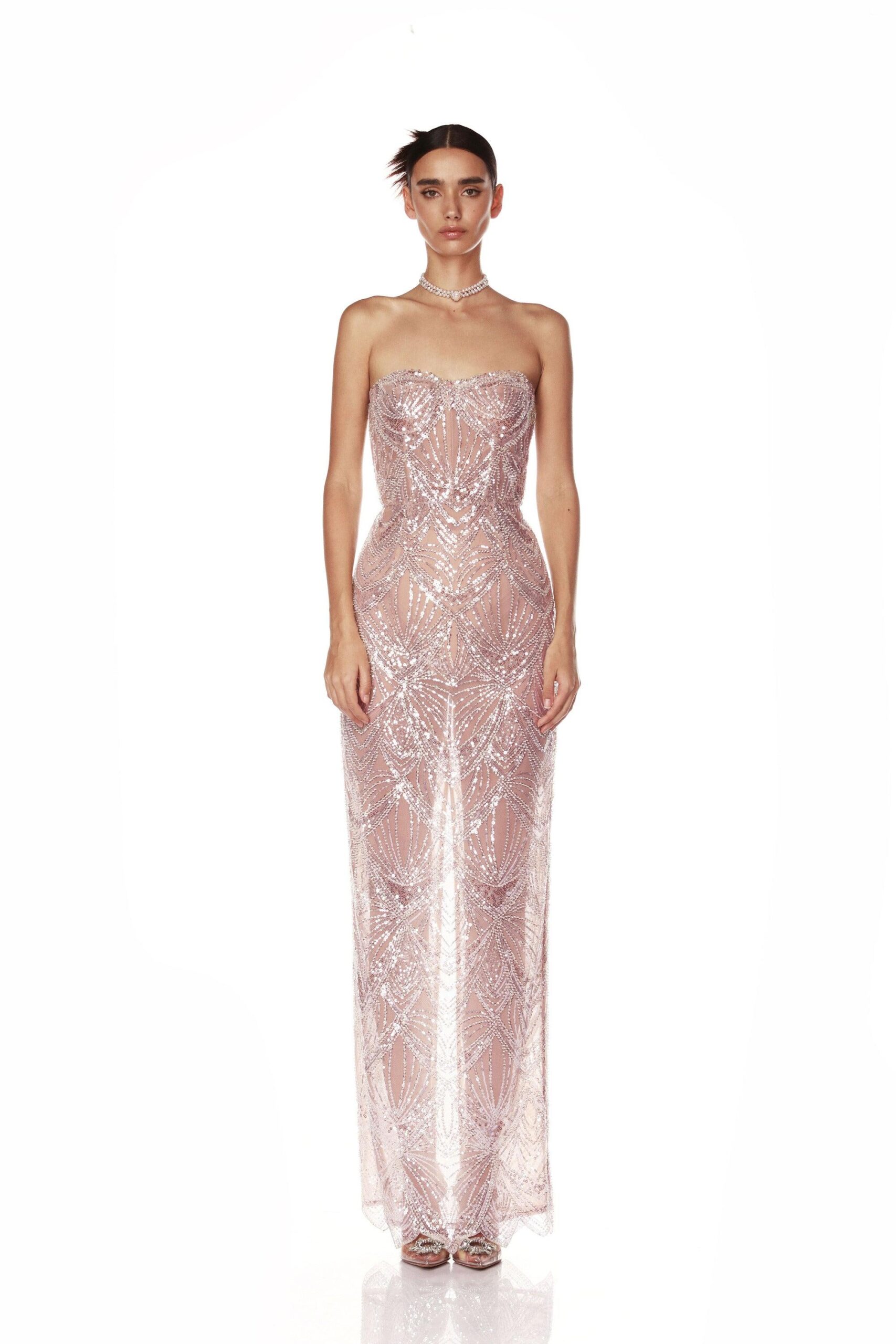 Bronx and Banco Giselle Blush Maxi Dress Bronx and Banco Pink Giselle Blush Maxi Dress a harmonious blend of structured elegance and timeless sophistication