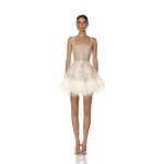 Bronx and Banco Mademoiselle Beaded Mini Dress Bronx and Banco White Mademoiselle Beaded Mini Dress a harmonious blend of structured elegance and timeless sophistication