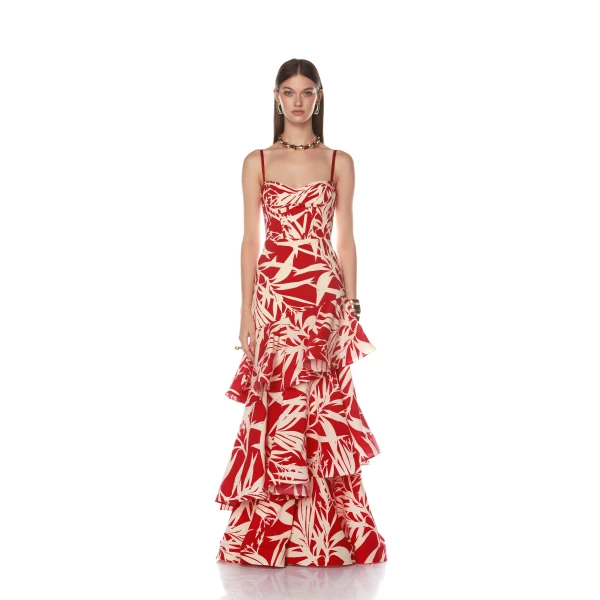 Bronx and Banco Multicolour Sylvie Armonia Maxi Dress  a harmonious blend of structured elegance and timeless sophistication.