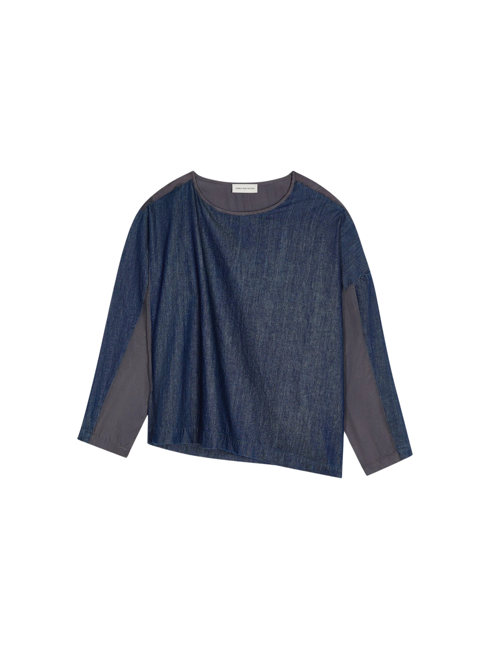 Dries-Van-Noten-Denim-contrast-top-scaled74398_nobg Dries Van Noten Tops luxury Clothing from Luxury Handbags Marketplace