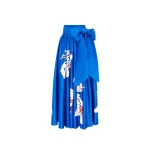 Leo Lin Valerie blue maxi skirt with tiered silhouette and sculptural tailoring — shop designer pieces now at Luxury Shoes 