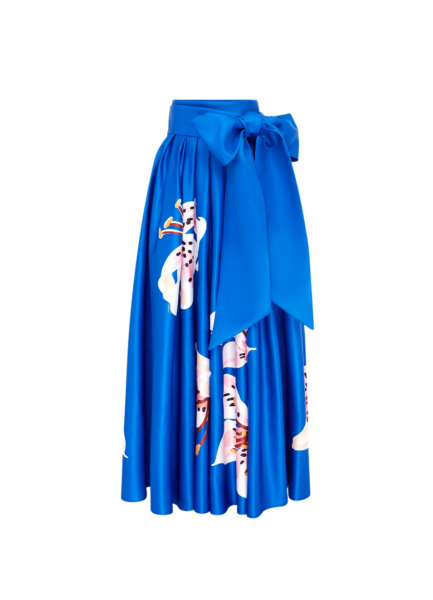 Leo Lin Valerie blue maxi skirt with tiered silhouette and sculptural tailoring — shop designer pieces now at Luxury Shoes 
