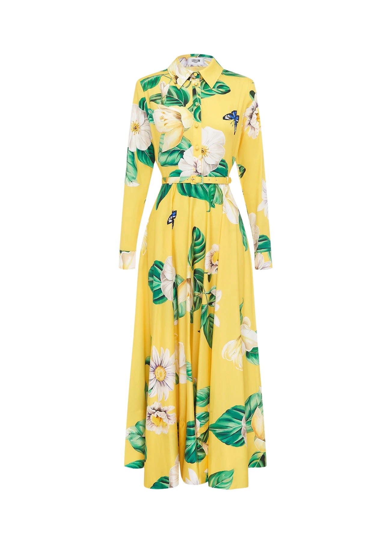 Leo Lin Zara Midi Dress – Joie Blossom Shirt Dress With Waist Tie | Luxury Shoes Leo Lin Zara shirt-style midi dress with joie blossom floral print and waist tie — luxury designer fashion at Luxury Shoes