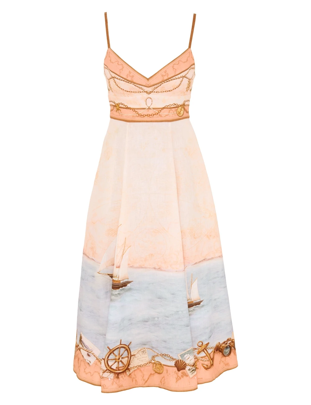 Zimmermann Scarborough Picnic Midi Dress Linen | Resort 2025 Collection Luxury Shoes Elevate your elegance in this Zimmermann Clothing Linen Midi Dress from the 2025 resort wear edit