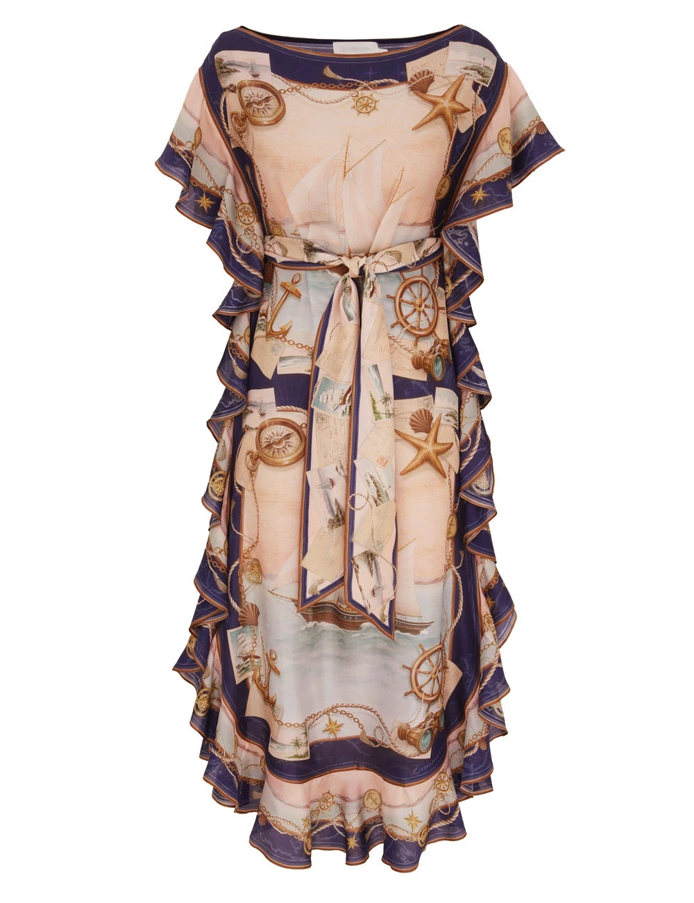 Zimmermann Scarborough Ruffle Midi Dress Silk | Resort 2025 Collection Luxury Shoes Elevate your elegance in this Zimmermann Clothing Silk Midi Dress from the 2025 resort wear edit