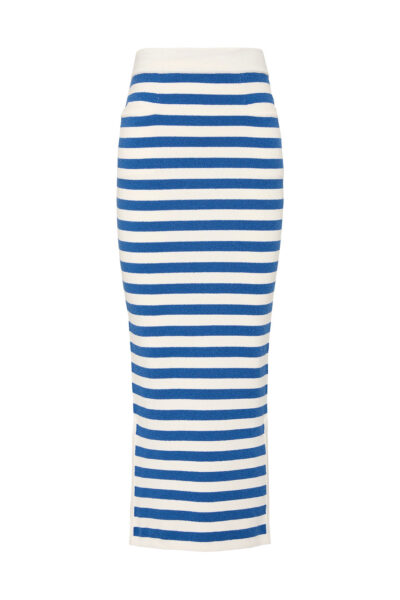 Posse Ari Skirt - Blue Stripe – sustainable Skirts in Blue from Australian designer at Luxury Shoes .