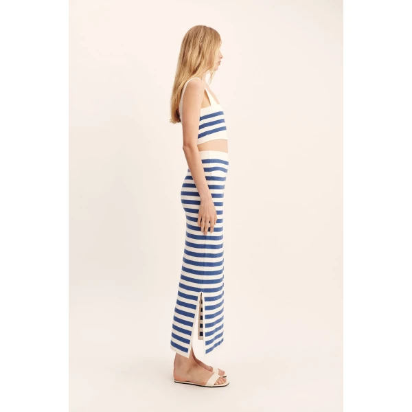 Posse Ari Top - Blue Stripe – sustainable Tops in Blue from Australian designer at Luxury Shoes .