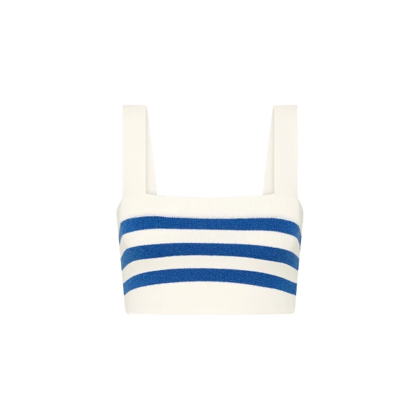 Posse Ari Top - Blue Stripe – sustainable Tops in Blue from Australian designer at Luxury Shoes .