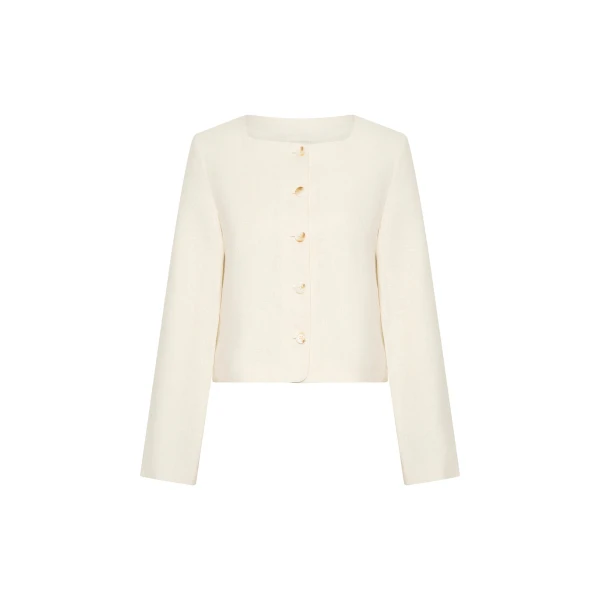 Posse Emma Jacket - Cream – sustainable Jackets in Ivory from Australian designer at Luxury Shoes .