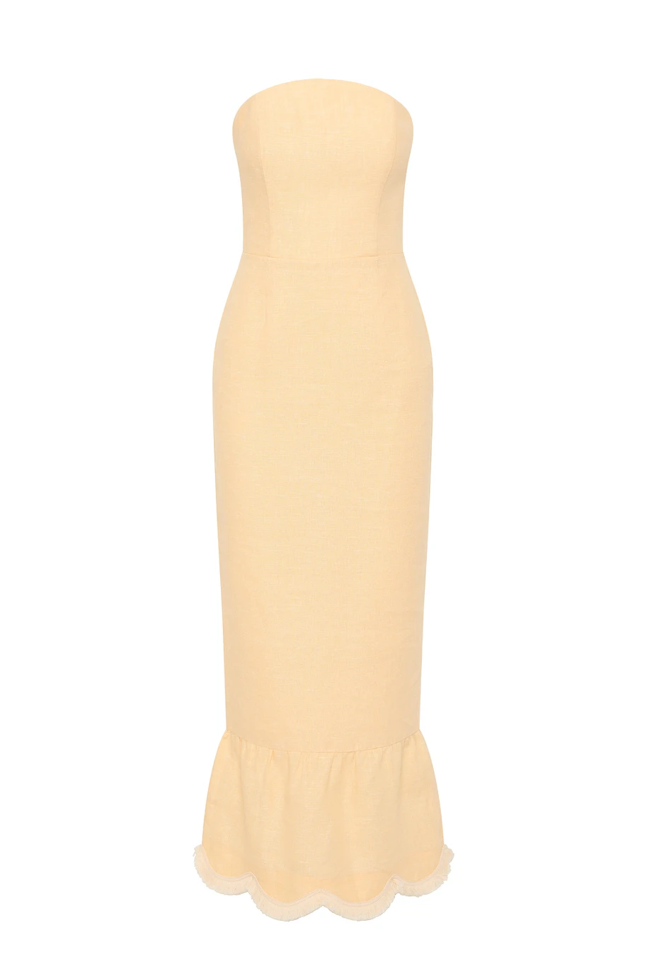 Posse Essie Strapless Dress - Dusty Citron – Minimalist Sustainable Dresses | Luxury Shoes Posse Essie Strapless Dress - Dusty Citron – sustainable Dresses in Yellow from Australian designer at Luxury Shoes .