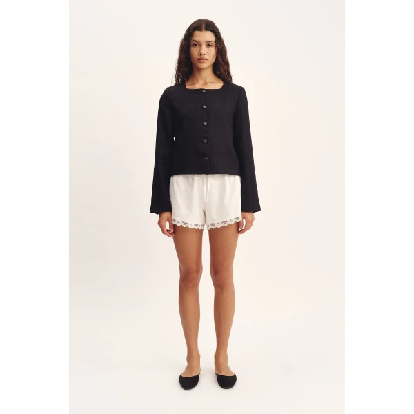 Posse Marilyn Short - Vintage White – sustainable Shorts in White from Australian designer at Luxury Shoes .