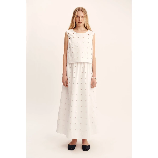 Posse Peggy Skirt - Vintage White – sustainable Skirts in White from Australian designer at Luxury Shoes .