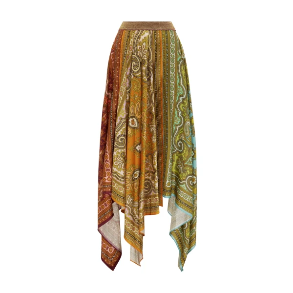 Alemais Contemporary Wardrobe Skirt Clemenza Spliced Scarf Silk Skirt — designer powerwear from Luxury Shoes 