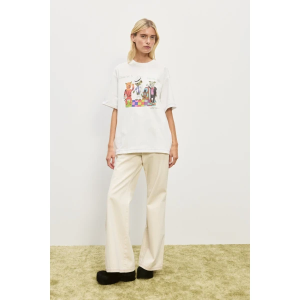 Alemais Contemporary Wardrobe TopT-Shirt Contessa Disco Dogs Tee — designer powerwear from Luxury Shoes 