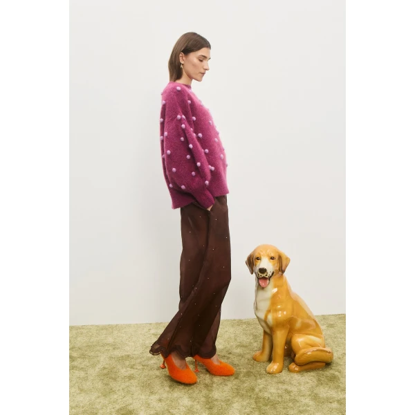 Alemais Contemporary Wardrobe Top_Knitwear Elia Mulberry Balloon Sweater — designer powerwear from Luxury Shoes 