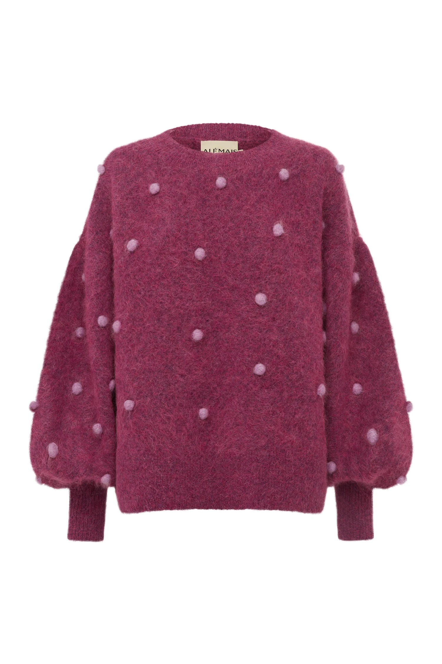 Alemais Alemais Contemporary Wardrobe Top_Knitwear Elia Mulberry Balloon Sweater — designer powerwear from Luxury Shoes