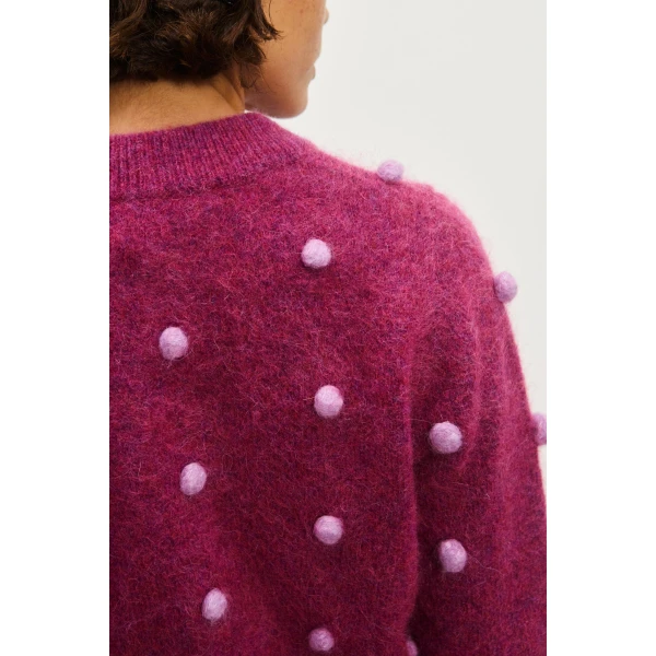 Alemais Contemporary Wardrobe Top_Knitwear Elia Mulberry Cropped Cardigan — designer powerwear from Luxury Shoes 