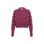 Alemais Alemais Contemporary Wardrobe Top_Knitwear Elia Mulberry Cropped Cardigan — designer powerwear from Luxury Shoes