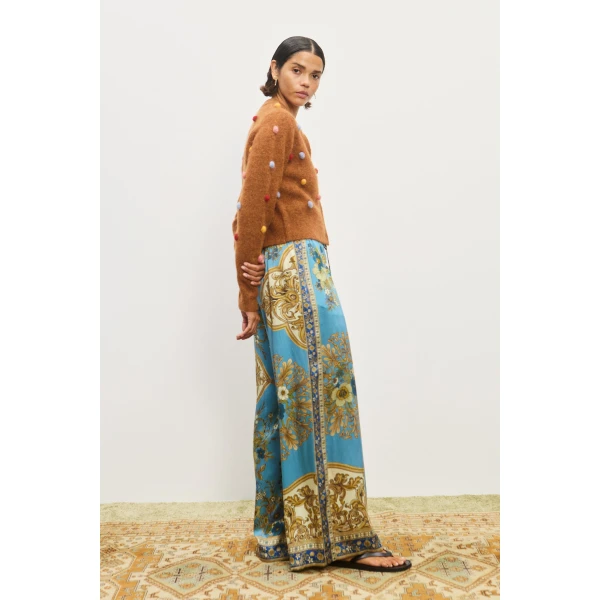 Alemais Elia Tobacco Cropped Cardigan — designer powerwear from Luxury Shoes 