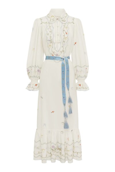 Alemais Contemporary Wardrobe Dress_Midi Giulia Embroidered Midi Dress — designer powerwear from Luxury Shoes 