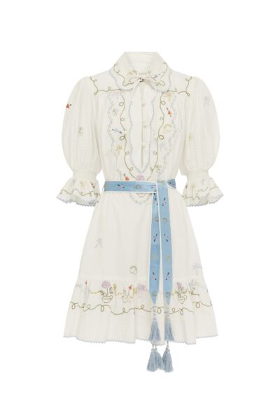 Alemais Contemporary Wardrobe Dress_Mini Giulia Embroidered Mini Dress — designer powerwear from Luxury Shoes 