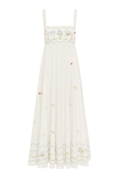 Alemais Contemporary Wardrobe Dress_Midi Giulia Embroidered Sundress — designer powerwear from Luxury Shoes 