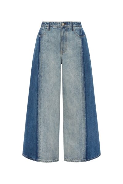 Alemais Contemporary Wardrobe Pant Jacones Spliced Denim Jean — designer powerwear from Luxury Shoes 