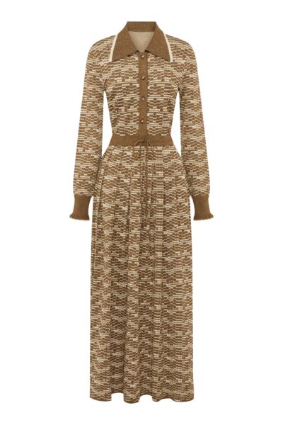 Alemais Contemporary Wardrobe Dress_Midi Stefanie Knit Shirtdress — designer powerwear from Luxury Shoes 