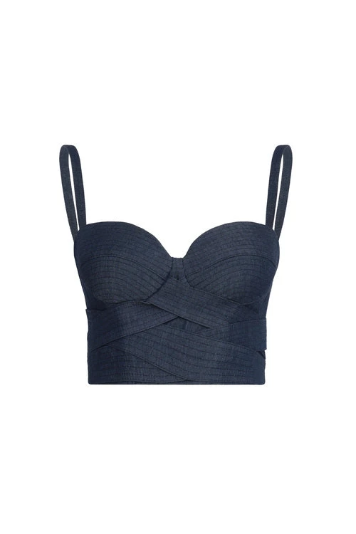 Andres Otalora Colombian Designer Top - Luxury Womenswear Andres Otalora luxury designer Top with bold silhouette in linen