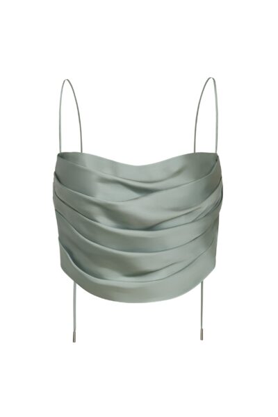 Andres Otalora luxury designer Top with bold silhouette in linen