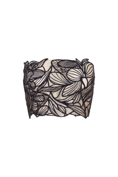 Andres Otalora luxury designer Top with bold silhouette in linen