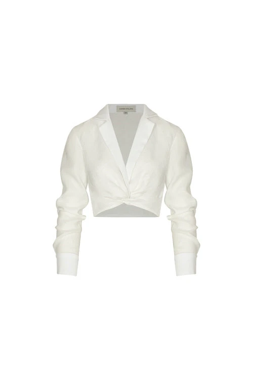 Andres Otalora Colombian Designer Top - Luxury Womenswear Andres Otalora luxury designer Top with bold silhouette in linen