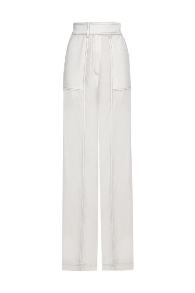 Andres Otalora luxury designer Pant with bold silhouette in linen
