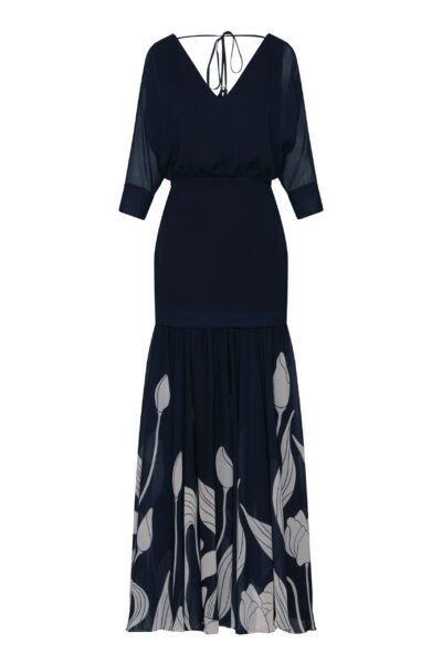 Andres Otalora luxury designer Dress with bold silhouette in linen