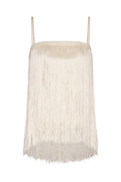 Andres Otalora luxury designer Top with bold silhouette in linen