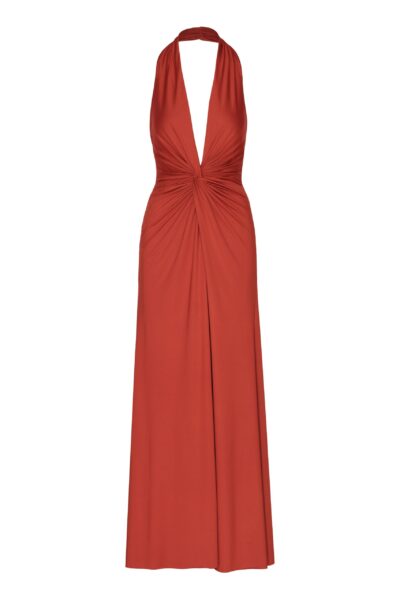 Andres Otalora luxury designer Dress with bold silhouette in linen