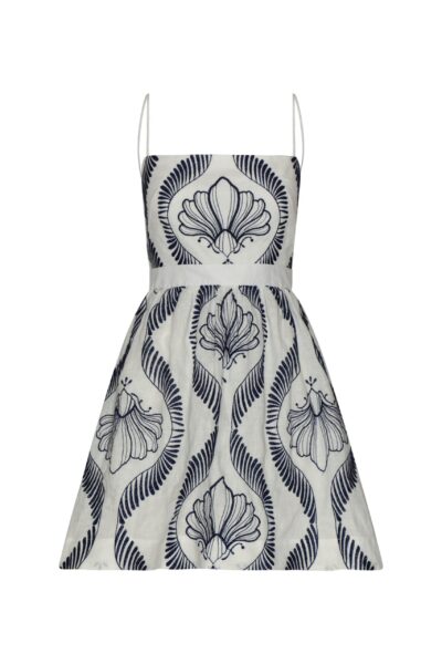 Andres Otalora luxury designer Dress with bold silhouette in linen