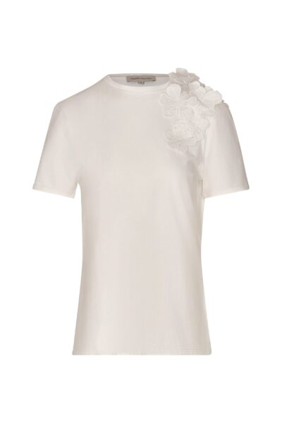 Andres Otalora luxury designer Top with bold silhouette in linen