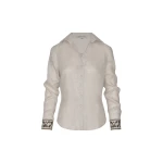Andres Otalora Colombian Designer Top - Luxury Womenswear Andres Otalora luxury designer Top with bold silhouette in linen