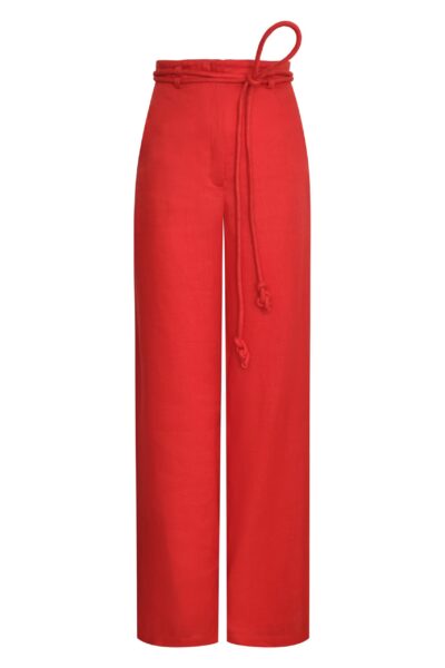 Andres Otalora luxury designer Pant with bold silhouette in linen