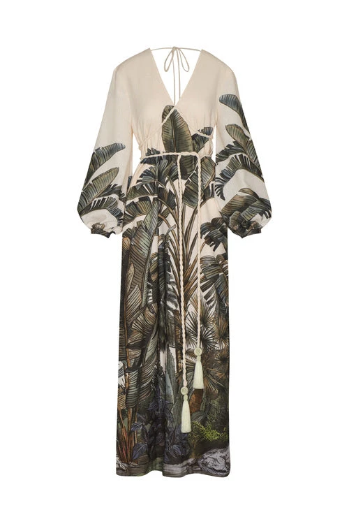 Andres Otalora Colombian Designer Dress - Luxury Womenswear Andres Otalora luxury designer Dress with bold silhouette in linen