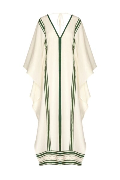 Andres Otalora luxury designer Dress with bold silhouette in linen