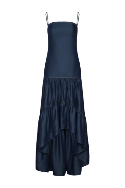 Andres Otalora luxury designer Dress with bold silhouette in linen