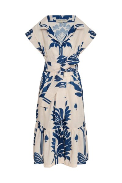 Andres Otalora luxury designer Dress with bold silhouette in linen