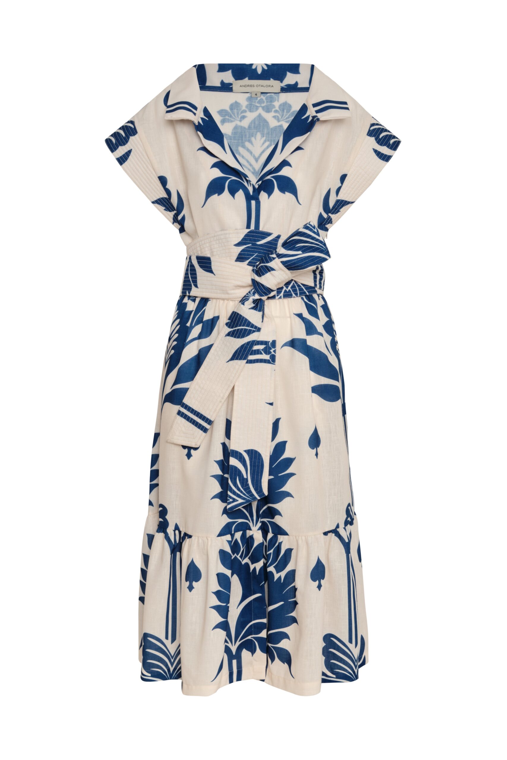 Andres Otalora Colombian Designer Dress - Luxury Womenswear Andres Otalora luxury designer Dress with bold silhouette in linen