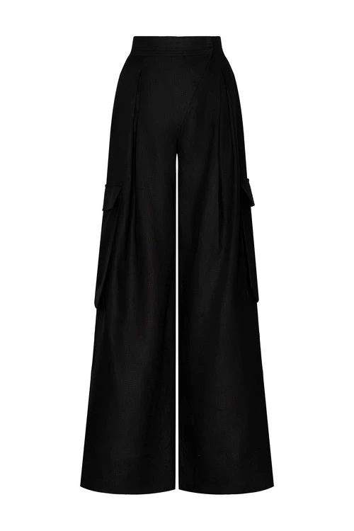 Andres Otalora Colombian Designer Pant - Luxury Womenswear Andres Otalora luxury designer Pant with bold silhouette in linen